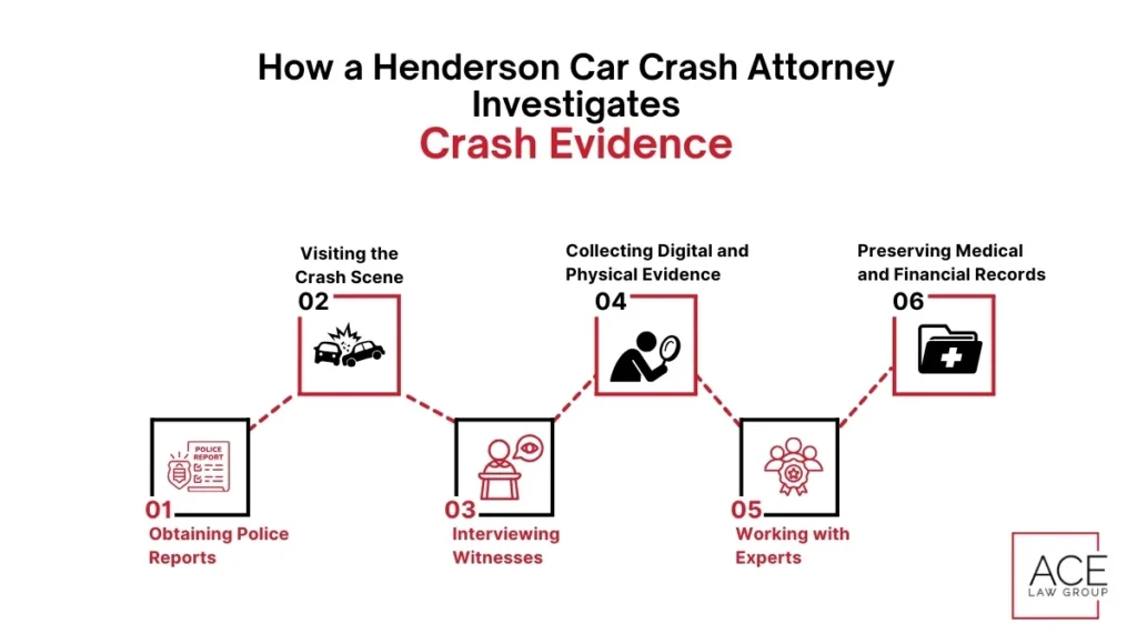 How a Henderson Car Crash Attorney Investigates Crash Evidence