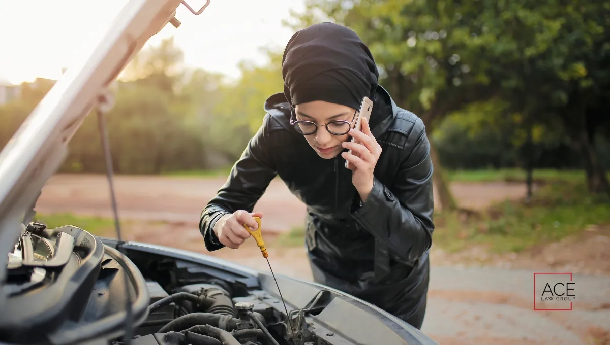 Manufacturing defects in car close-up