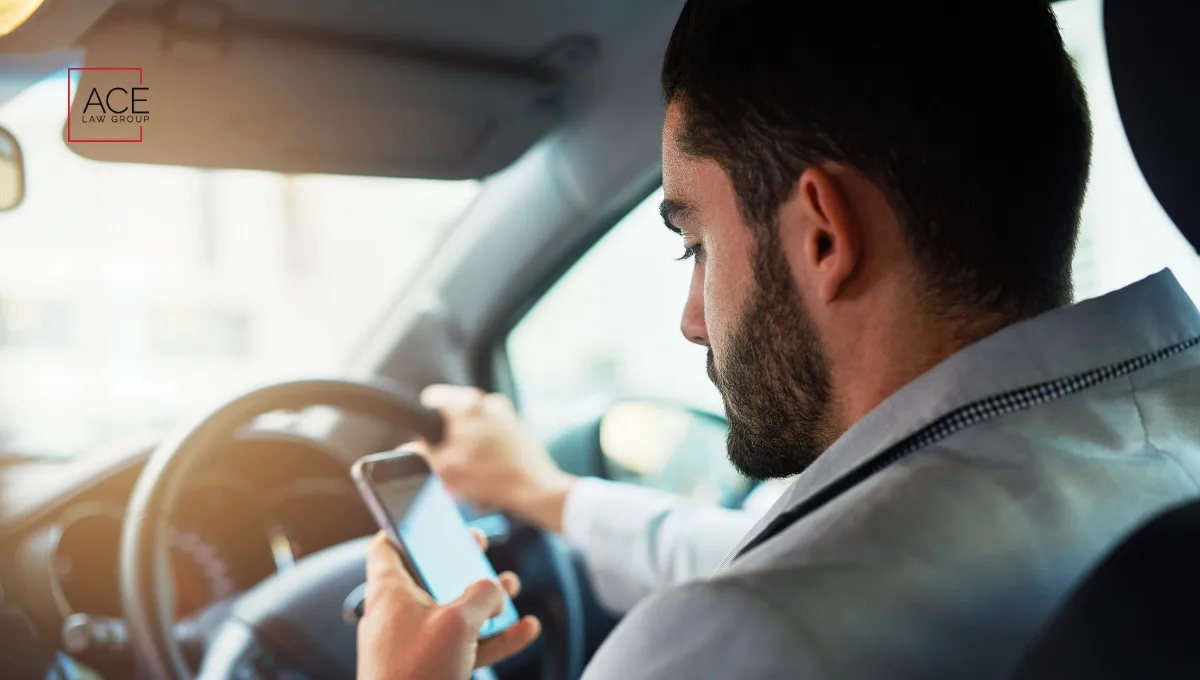 Driver distracted by mobile phone while driving in Las Vegas