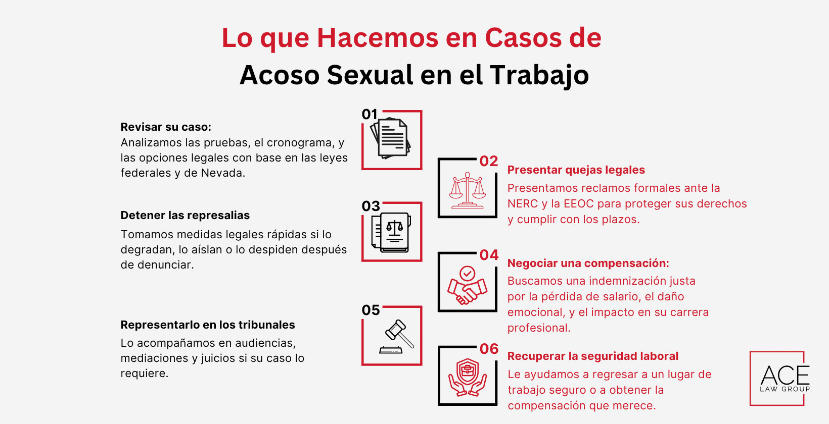 Lo que Hacemos en Casos de Acoso Sexual en el Trabajo