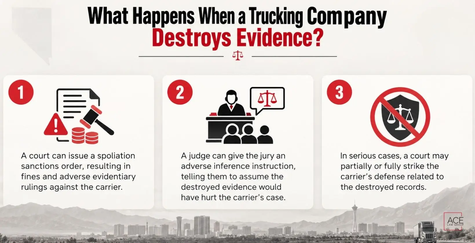 What happen when a trucking company destroys evidence