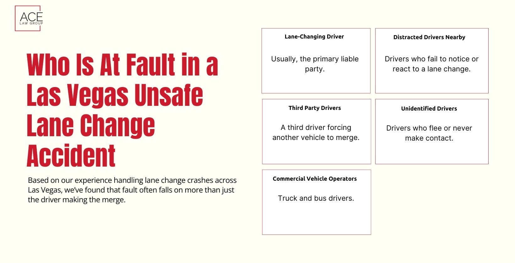 At Fault in a Las Vegas Unsafe Lane Change Accident