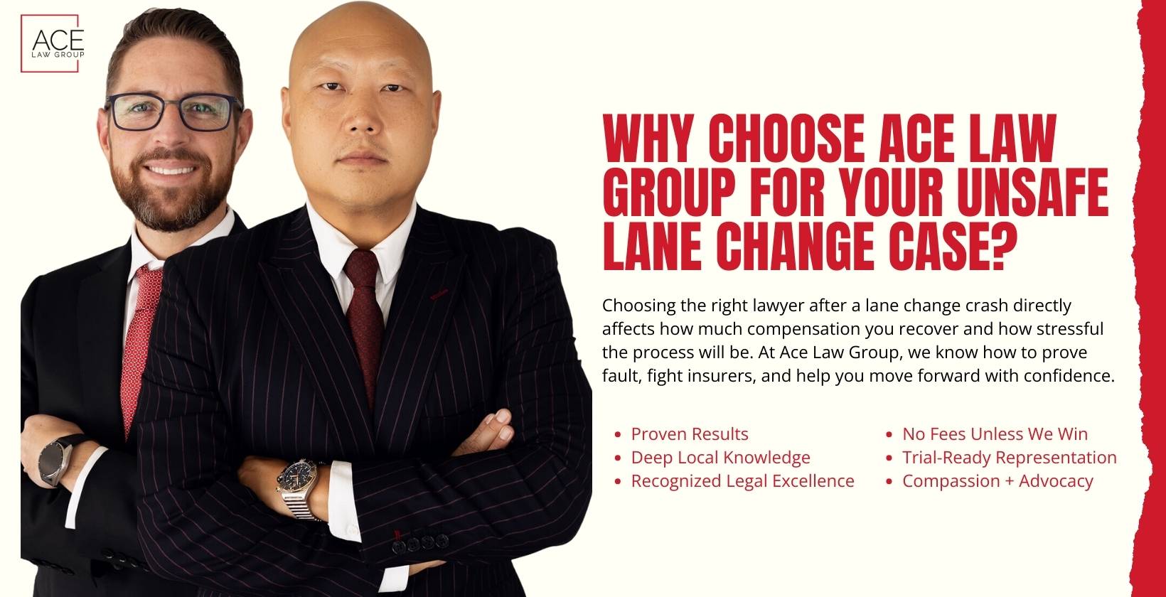 Choose Ace Law Group for Your Unsafe Lane Change Case