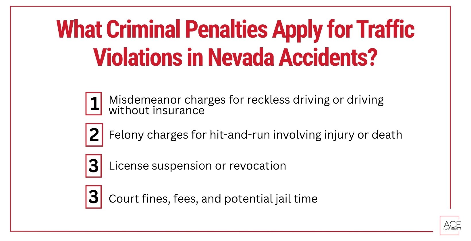 Criminal Penalties Apply for Traffic Violations in Nevada Accidents