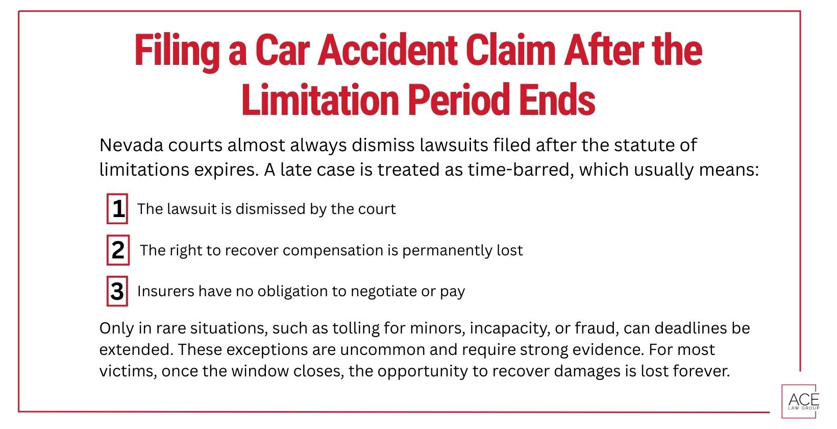 Filing a Car Accident Claim After the Limitation Period Ends