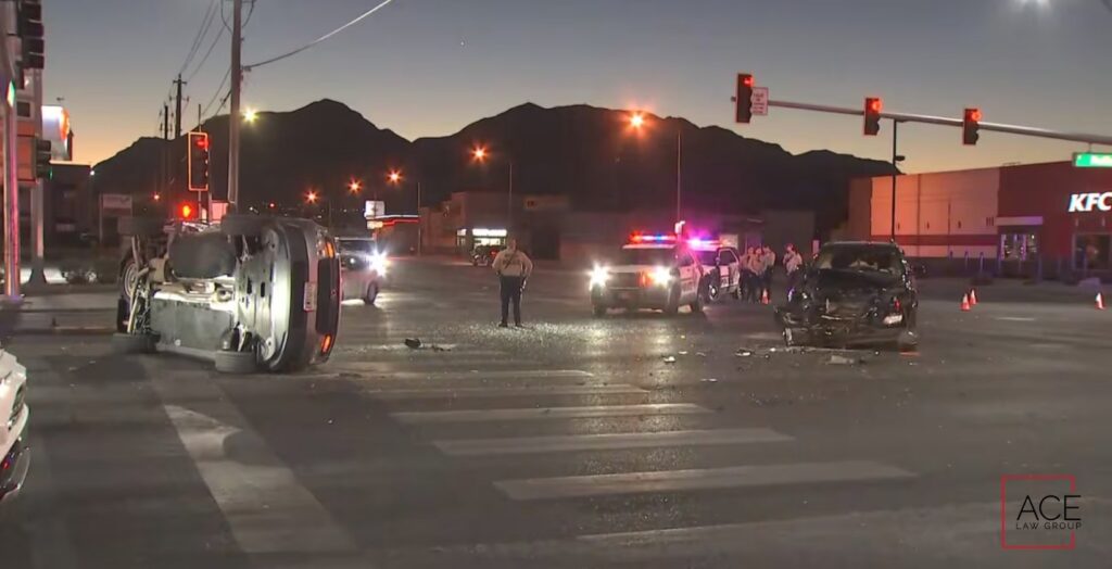 Las Vegas, NV - Two-Vehicle Rollover Crash Injures at Least One at Nellis and Lake Mead Boulevards