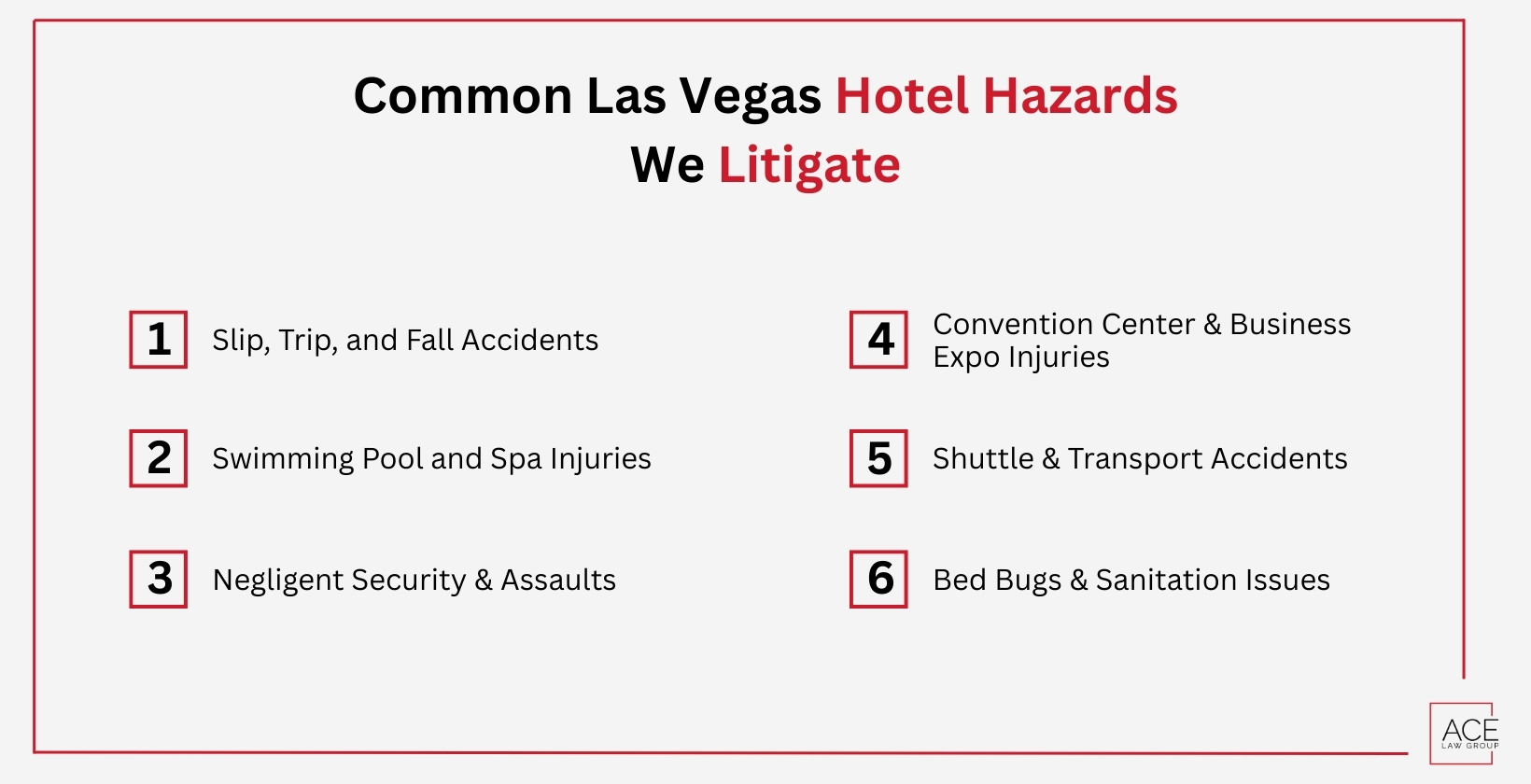 Common hotel hazards our las vegas hotel injury lawyers Litigate