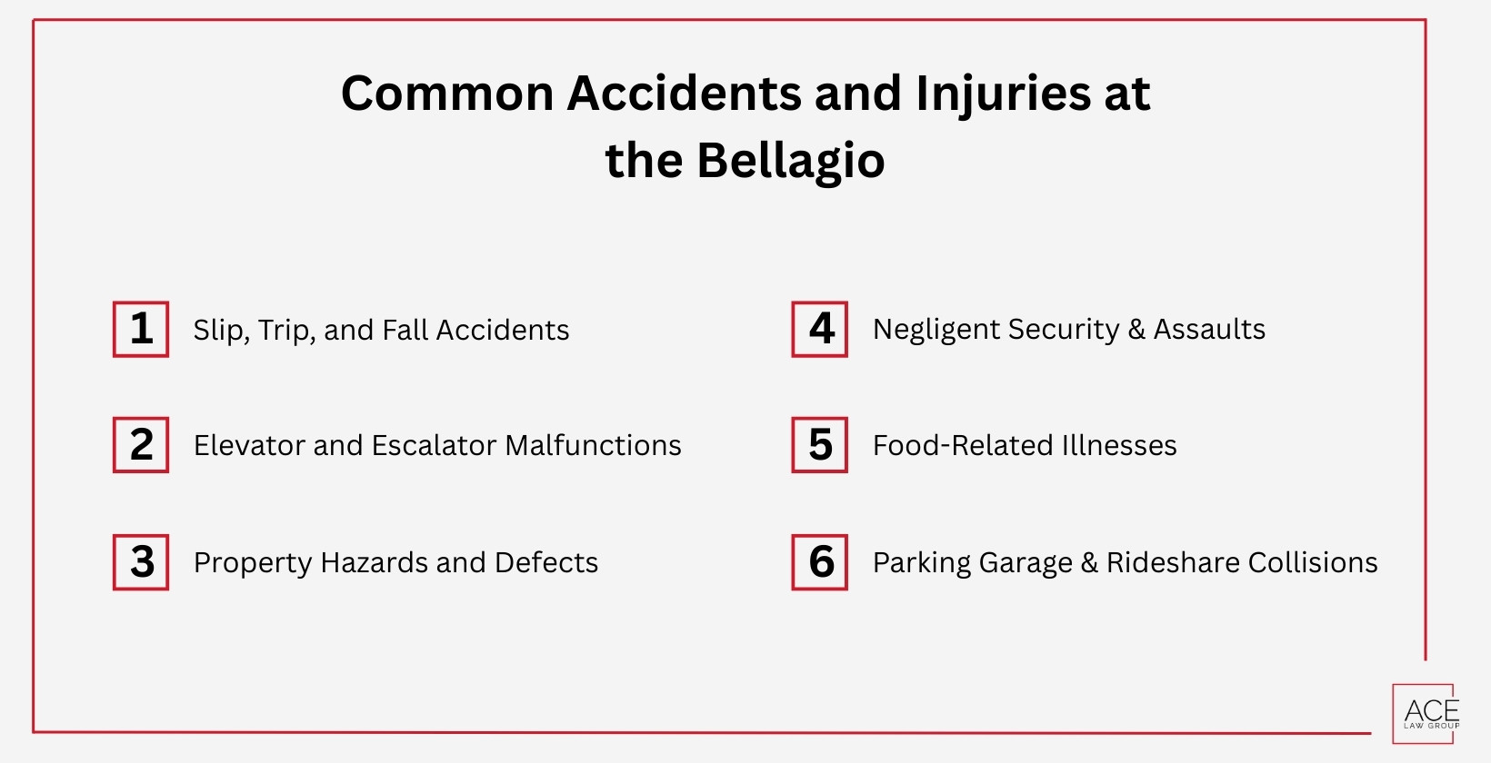 Common Accidents and Injuries at Bellagio Resort and Casino