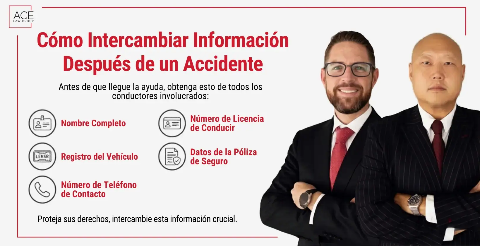 Infografías sobre cómo intercambiar información después de un accidente