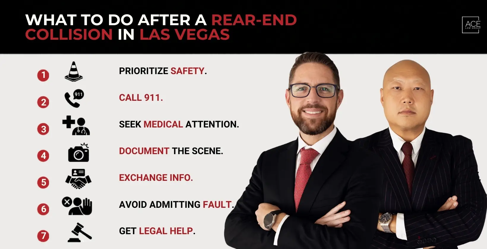 Things to Do After a Rear-End Collision in Las Vegas