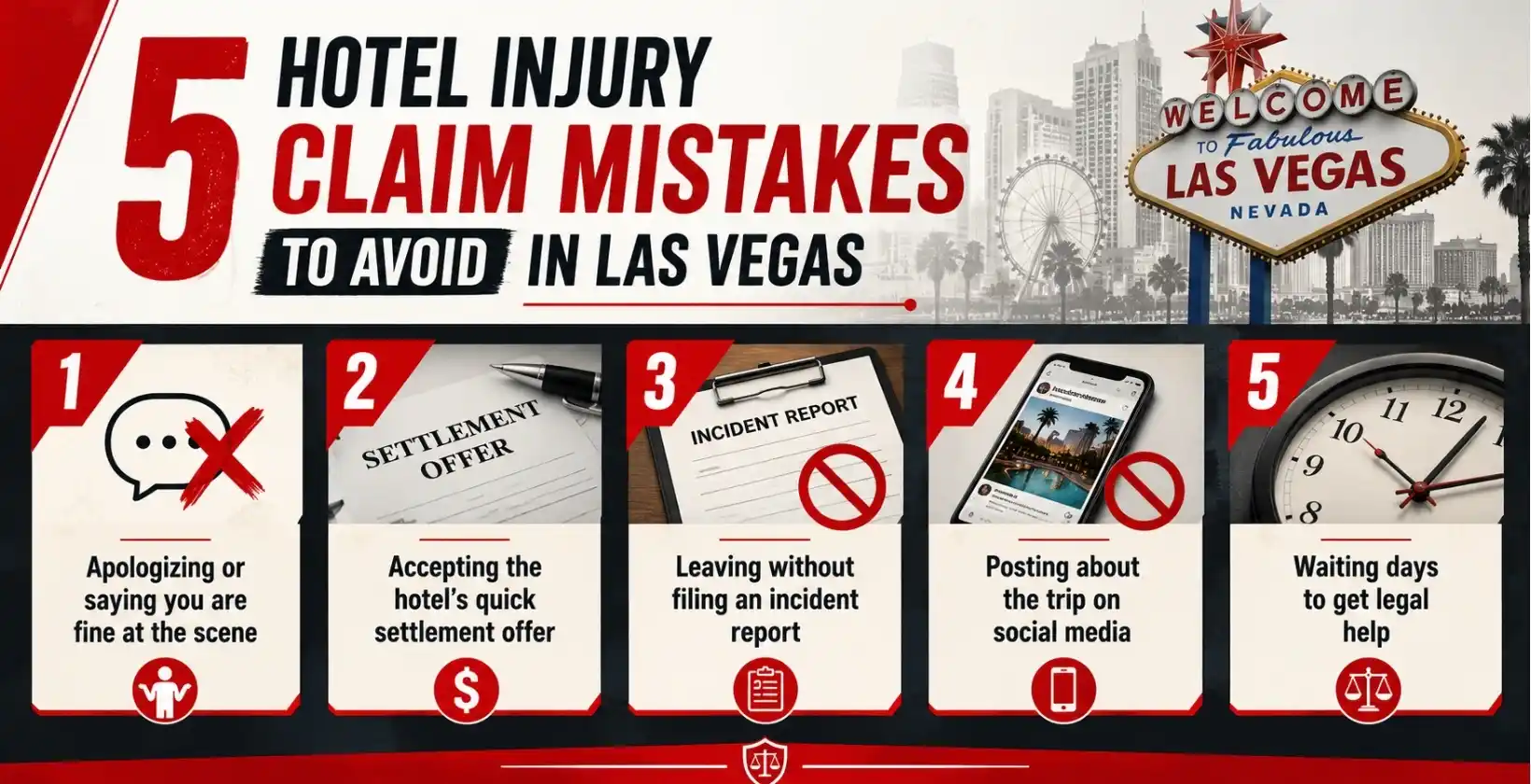 5 Hotel Injury Claim Mistakes to Avoid in Las Vegas
