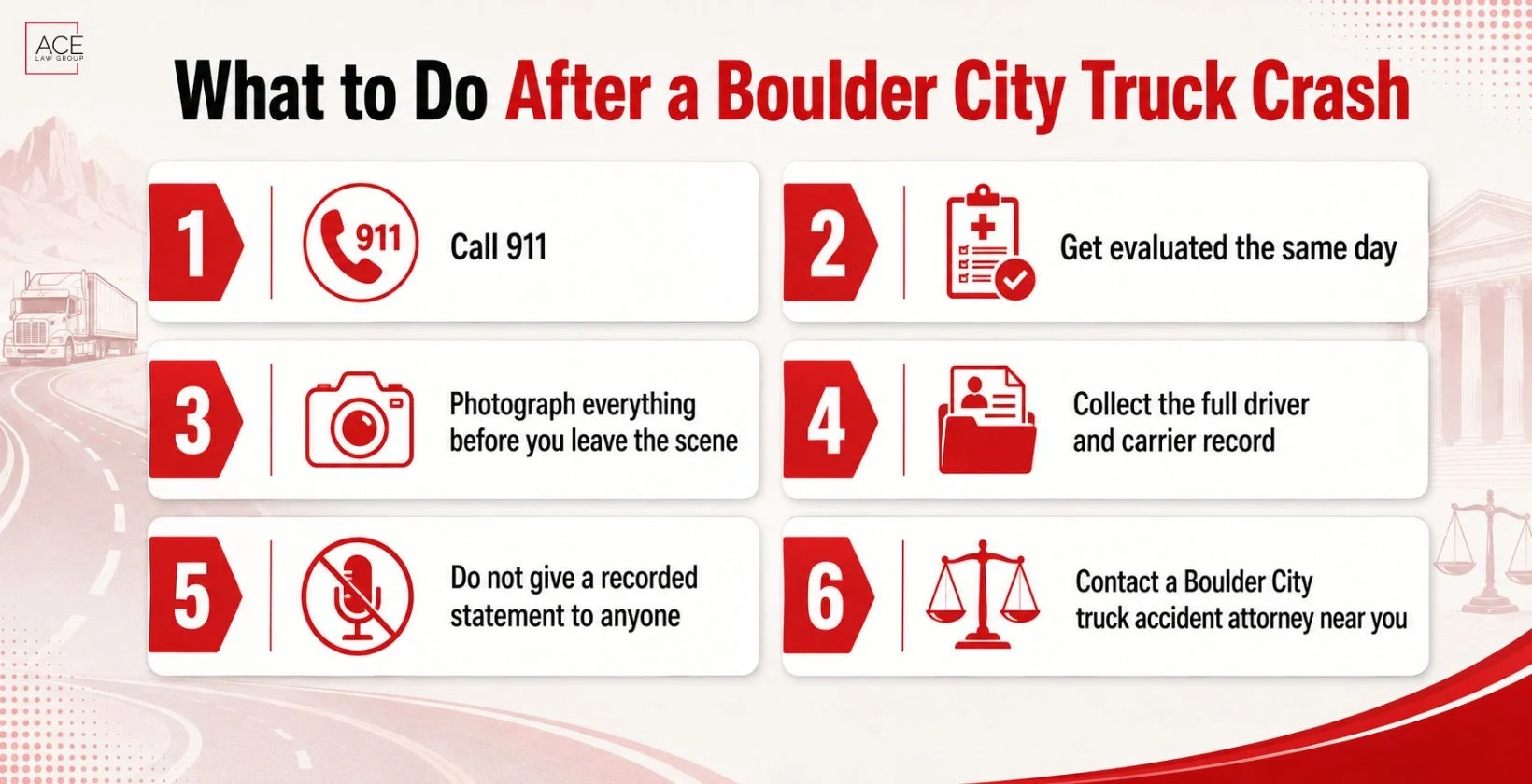 Things to do after Boulder city truck accidents