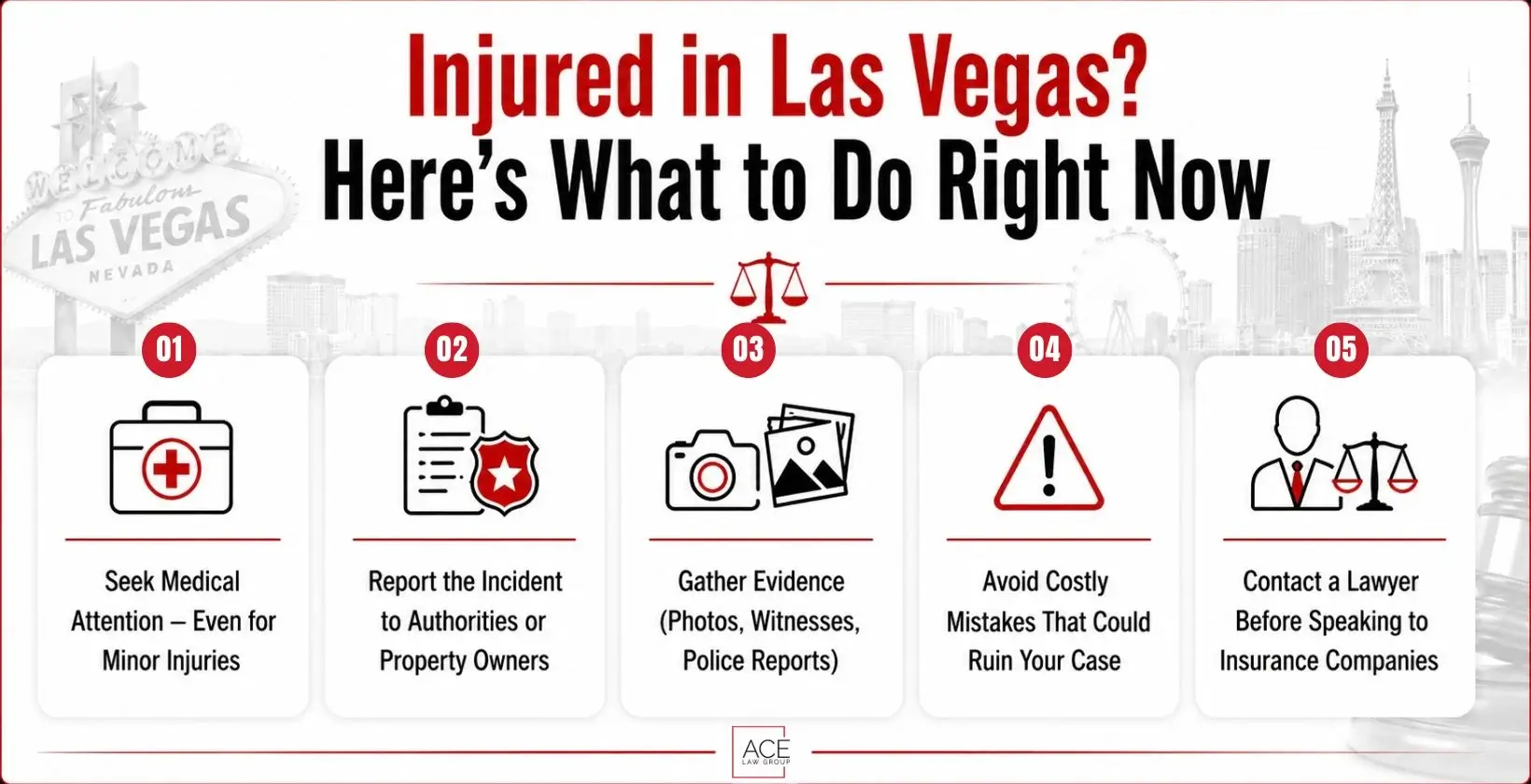 Injured in las vegas? Here is what to do right now