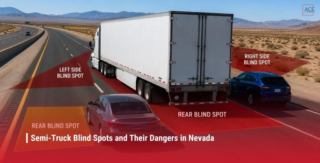 Semi-Truck Blind Spots and Danger zones