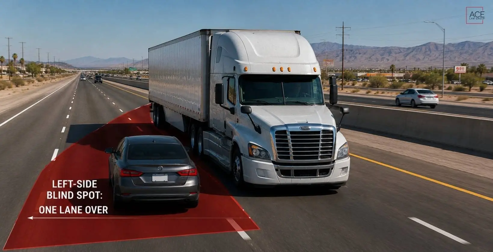 Semi-Truck Left-Side Blind Spot