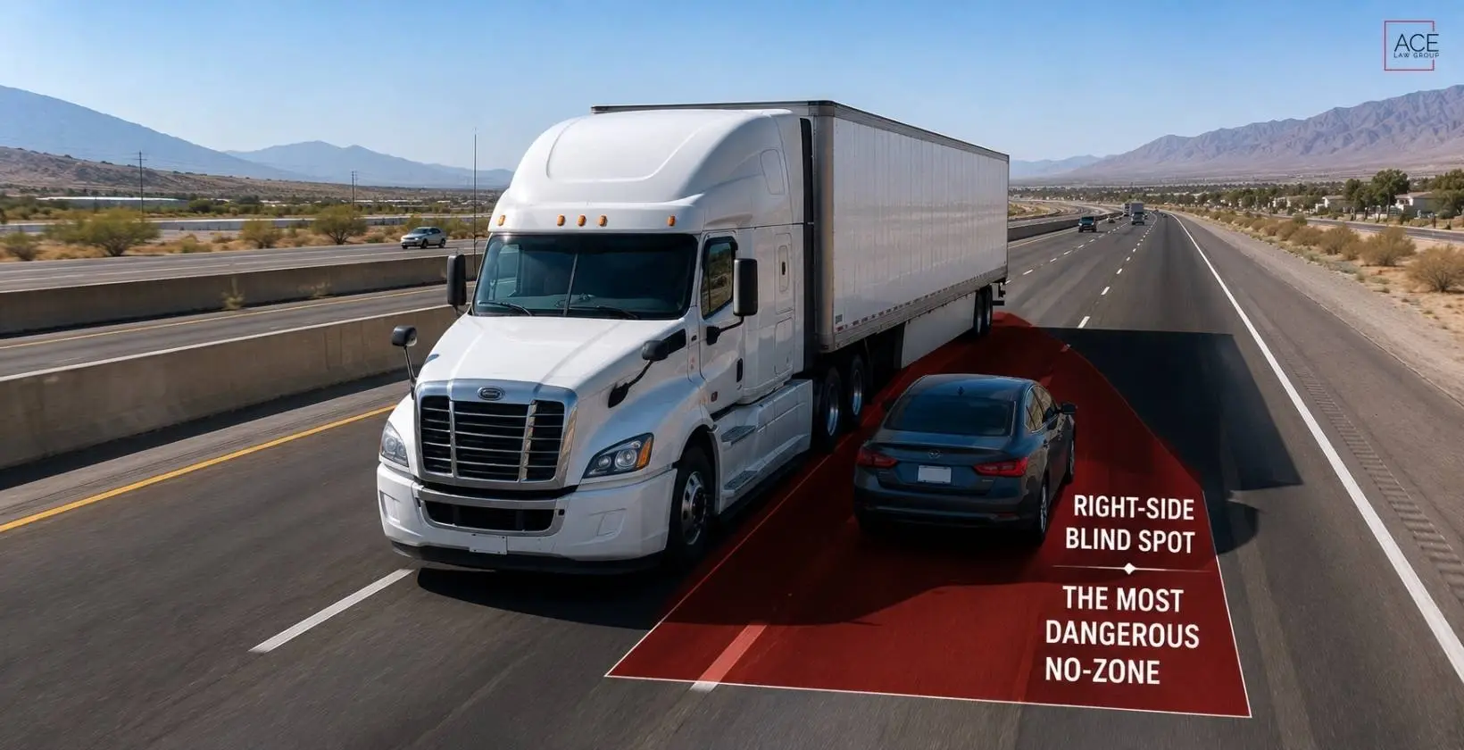 Semi-Truck Right-Side Blind Spot