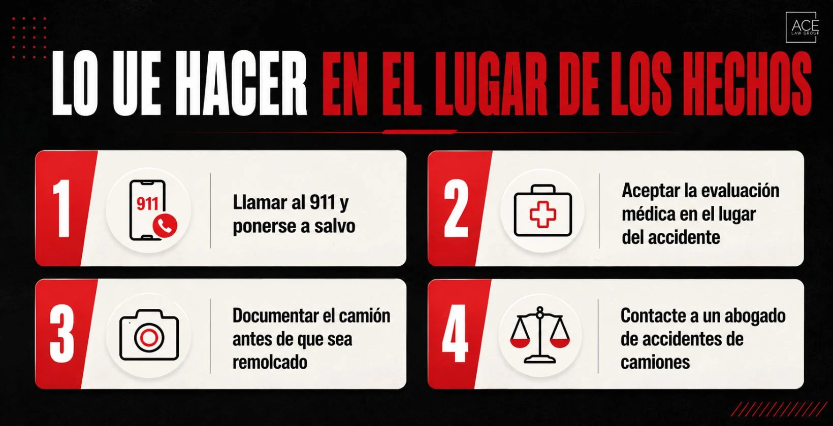 Lo ue hacer en el lugar de los hechos