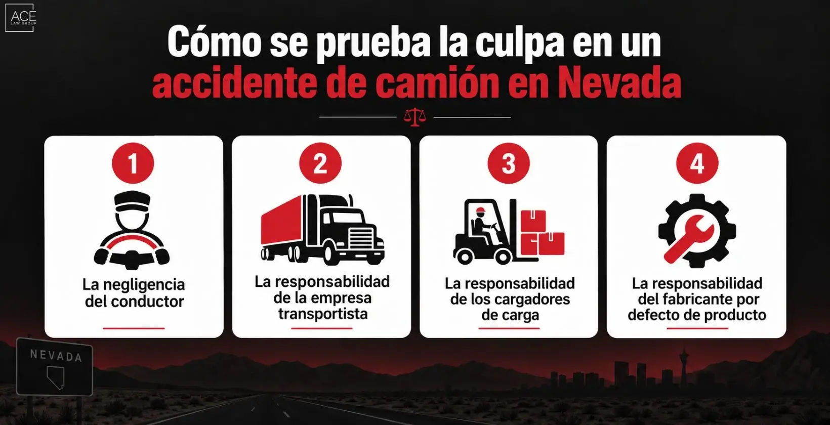 Cómo se prueba la culpa en un accidente de camión en Nevada